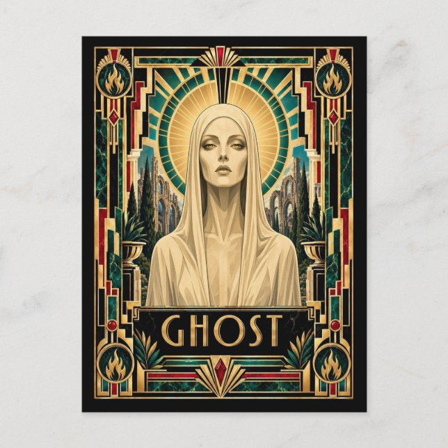 Spöke, Art Deco Myttiskt Vykort (Framsida)