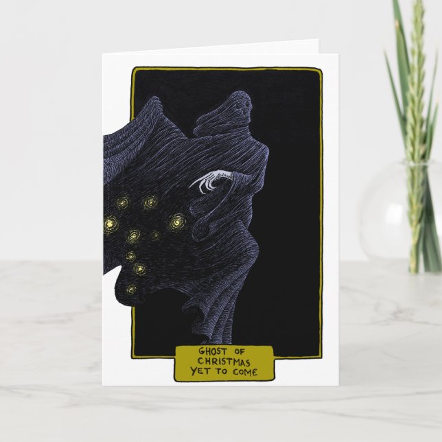 spöke av jul som ännu kommer helgkort (Framsida)
