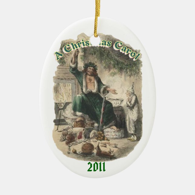 Spöke av julklapp julgransprydnad keramik (Framsidan)