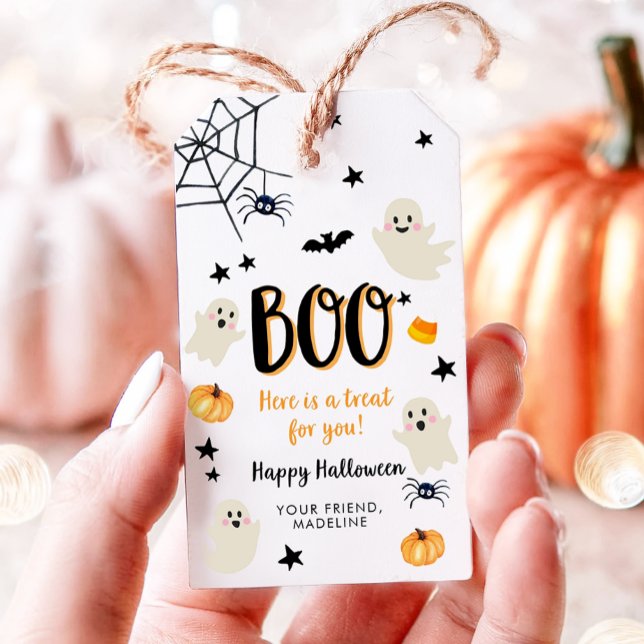 Spöke Boo Gott Halloween Present åt dig Födelsedag Presentetikett (Skapare uppladdad)