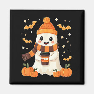 Spöke dricker kaffe Halloween Söt spökis kaffe Magnet