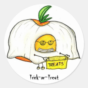 Spöke för Halloween bus eller godistomat Runt Klistermärke