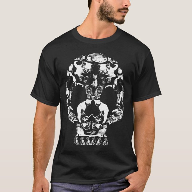 Spöke för kattunge för kattskalledöd tee shirt (Framsida)