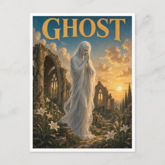 Spöke, gotisk fantasimonster vykort (Framsida)