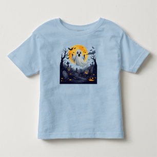 Spöke i en hemsökt kyrkogård med fullmåne t shirt