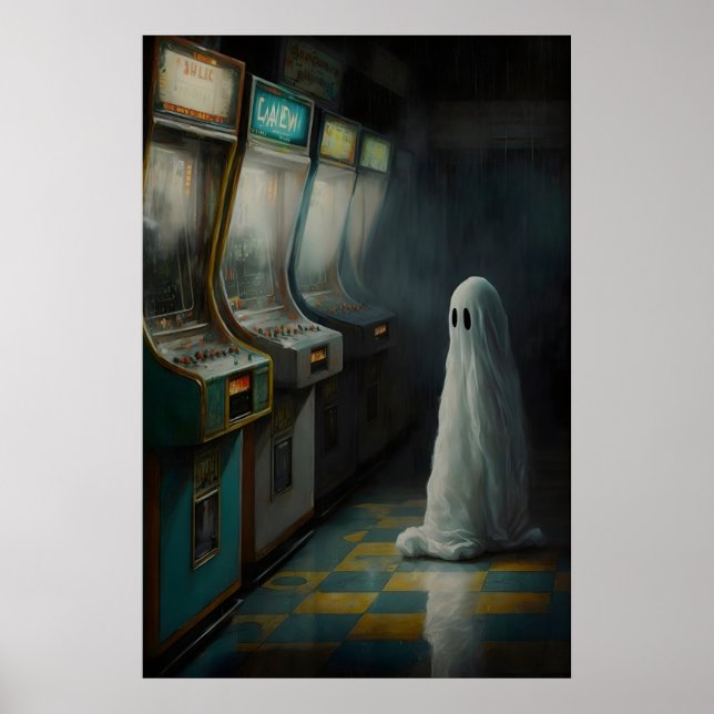 Spöke i en övergiven arkadhall, Nostalgiplanschen Poster (Framsidan)