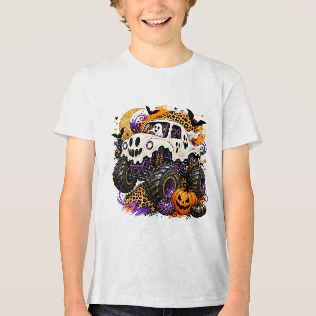 Spöke i monstertruck t shirt (Framsida)
