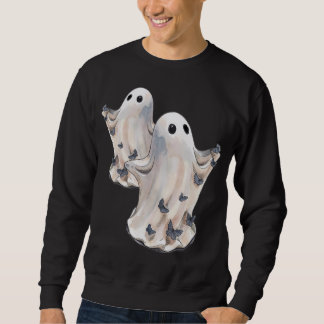 Spöke med små fjärilar Halloween Lång Ärmad Tröja