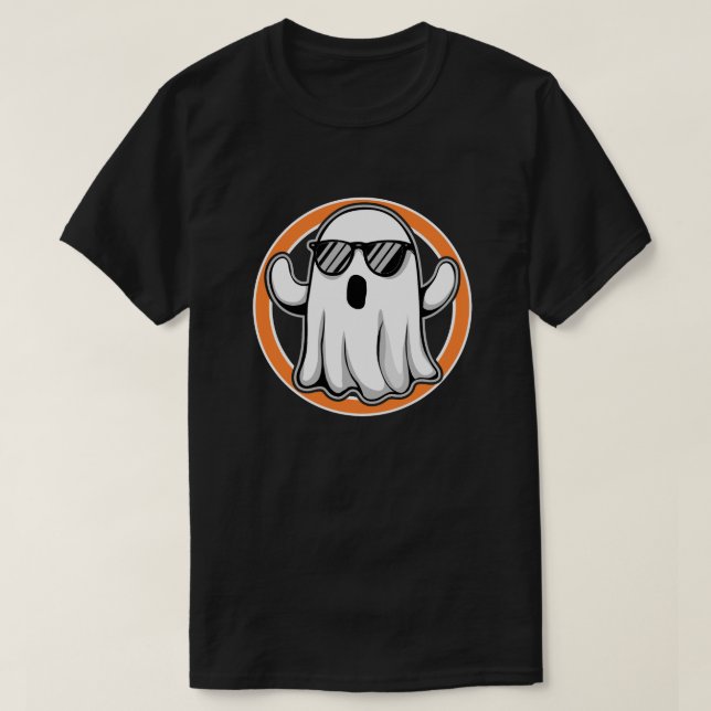 Spöke med solglasögon Halloween-anda T Shirt (Design framsida)