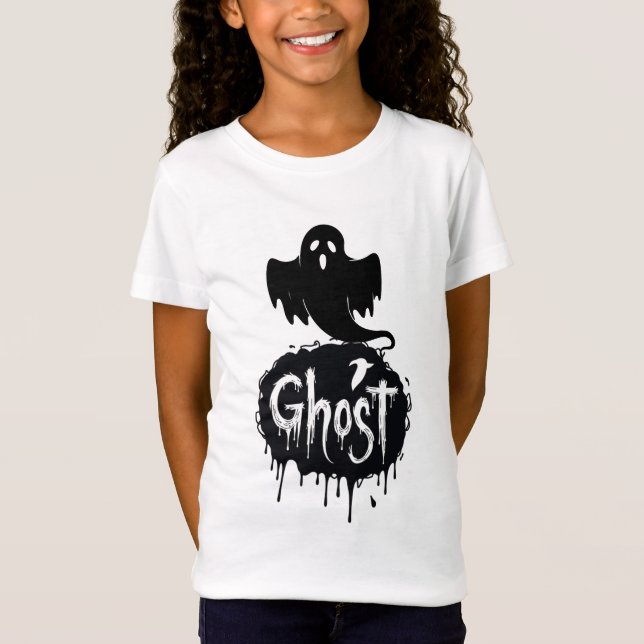 Spöke – Mörk Skräck Droppande Text Konst T Shirt (Framsida)