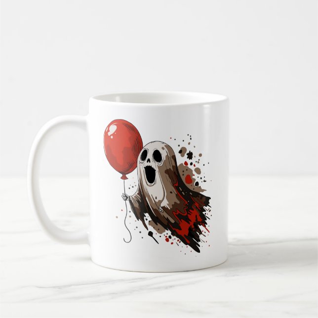 Spöke och röd ballong kaffemugg (Vänster)