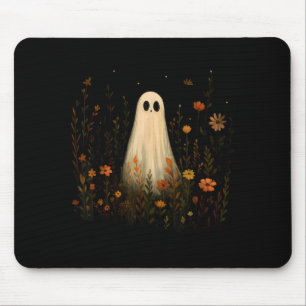 Spöke på en blomsteräng Halloween höst design Musmatta