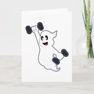 Spöke på styrketräning med hantlar kort