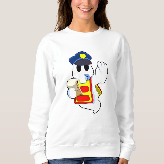 Spöke som polisman med visselpipa t shirt (Framsida)