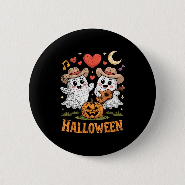 Spöke som spelar gitarr för Halloween-fans  Knapp (Framsida)