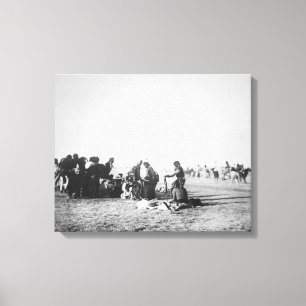Spökedansen, South Dakota, 1890 (b-/wfotoet) Canvastryck