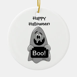SpökeHalloween för gullig tecknad fånig design Julgransprydnad Keramik