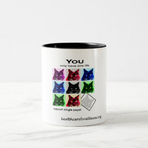 Spökekatt Två-Tonad Mugg