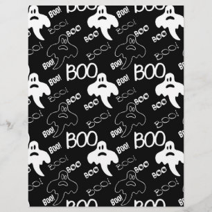 Spöken Black & White Halloween mönstrad Papper
