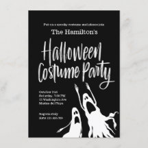 Spöken Ghouls Black White Halloween Costume Party