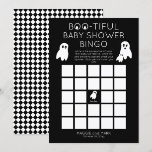 Spöken Halloween Boo-tiful Baby Shower Bingo Inbjudningar