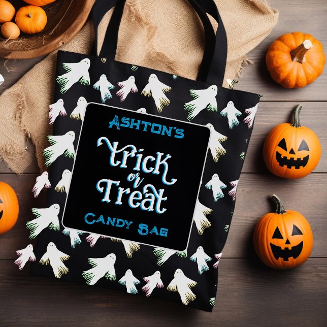 Spöken Halloween Bus eller godis Personlig Bag Tygkasse (Skapare uppladdad)