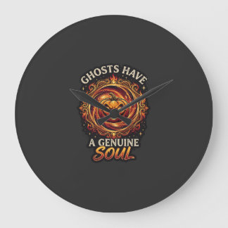 Spöken Har Äkta Själ Halloween Pumpa Eld Svirvel Stor Klocka
