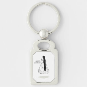 Spöken i min maskin "Ghostbot" Keychain Rektangulärt Silverfärgad Nyckelring