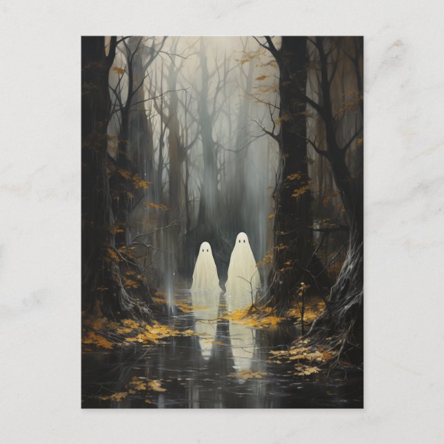 Spöken i Skogen Halloween-vykort Vykort (Framsida)