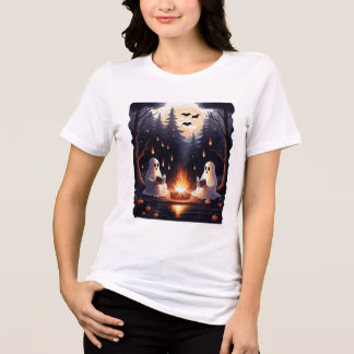 Spöken Läsning av Campfire Halloween T-Shirt -