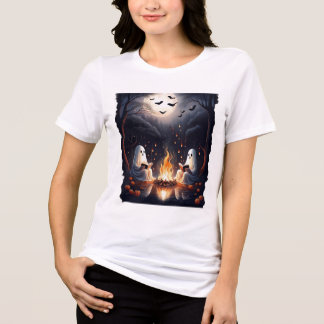 Spöken Läsning av Campfire Halloween T-Shirt