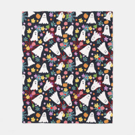 Spöken och blommor fleecefilt