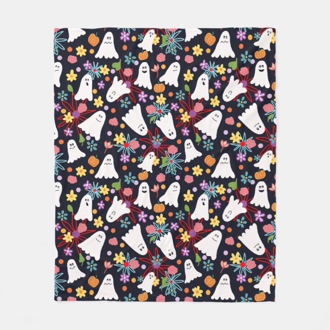 Spöken och blommor fleecefilt (Framsidan)