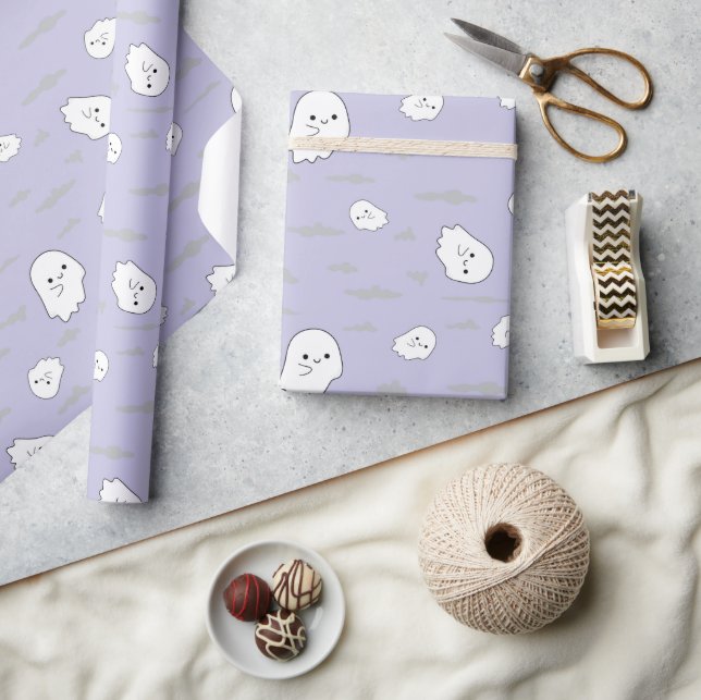 Spöken och Clouds Halloween Gift Wrapping Papper Presentpapper (Hantverk)