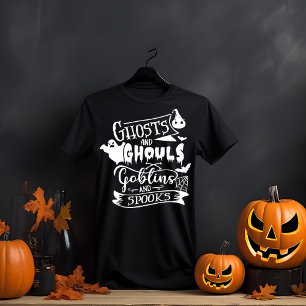 Spöken och Ghouls Halloween Typografi T Shirt