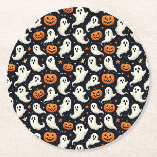 Spöken och Jack o'Lanternor Underlägg Papper Rund