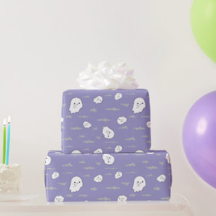 Spöken och moln Pastel Lila Halloween Gifts Presentpapper
