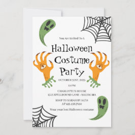 Spöken och Monster Händer Halloween Costume Party Inbjudningar