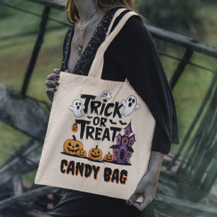 Spöken och pumpor till Halloween roligt! Tygkasse