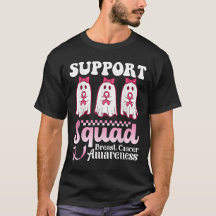 Spöken och Rosa Band Support Squad Breast Cancer T Shirt