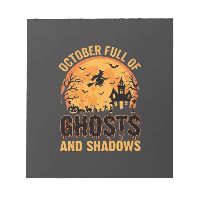 Spöken och skuggor Halloween Moon Design Anteckningsblock (Framsida)