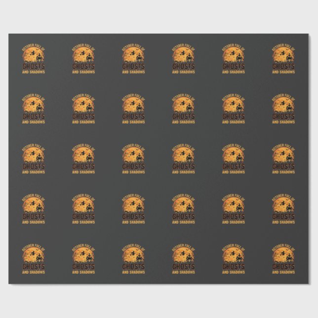 Spöken och skuggor Halloween Moon Design Presentpapper (Platt)