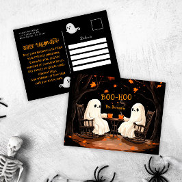 Spöken Oktober Skräckinjagande Halloween Hälsning Helg Vykort