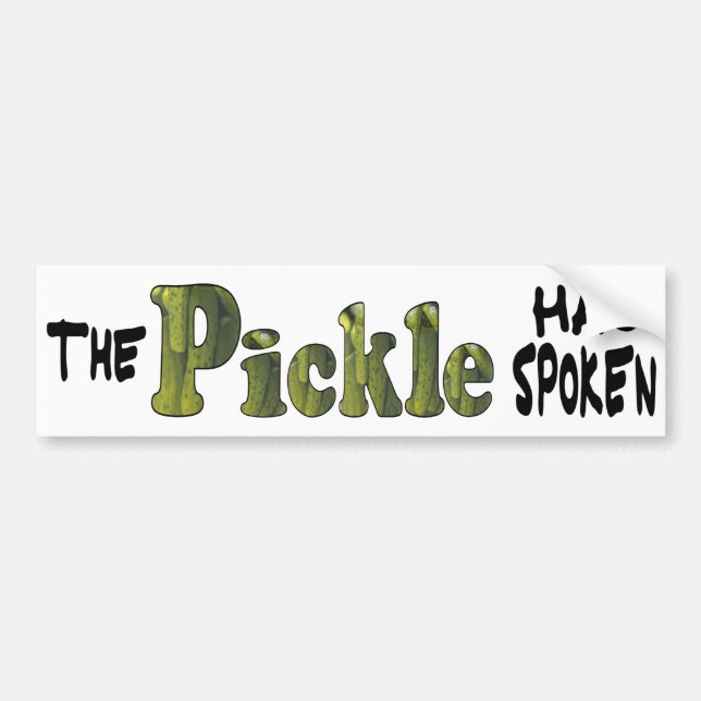 Spoken Pickle Bumper Sticker Bildekal (Framsidan)