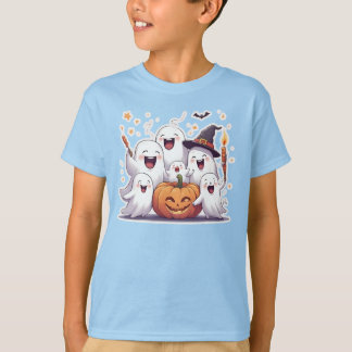 Spöken & Pumpkin Kids Halloween T-Shirt -