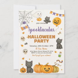 Spöken, Pumpkins och Costume Bash Card Inbjudningar