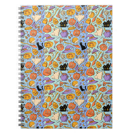 Spöken, pumpor, katter & läskig sömlös design anteckningsbok