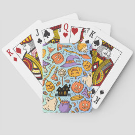 Spöken, pumpor, katter & läskig sömlös design casinokort