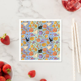 Spöken, pumpor, katter & läskig sömlös design pappersservett