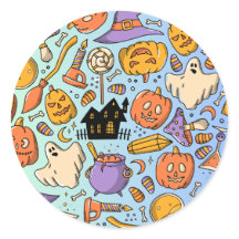 Spöken, pumpor, katter & läskig sömlös design